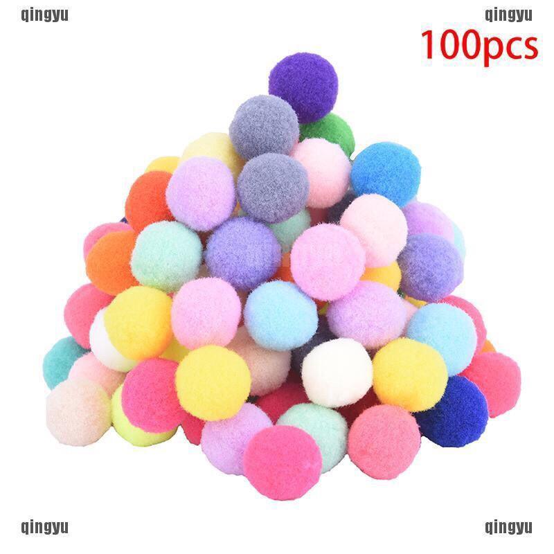 POM POM Nhung CAO CẤP 2cm SET 100 quả màu ngẫu nhiên (GIÁ SỈ)