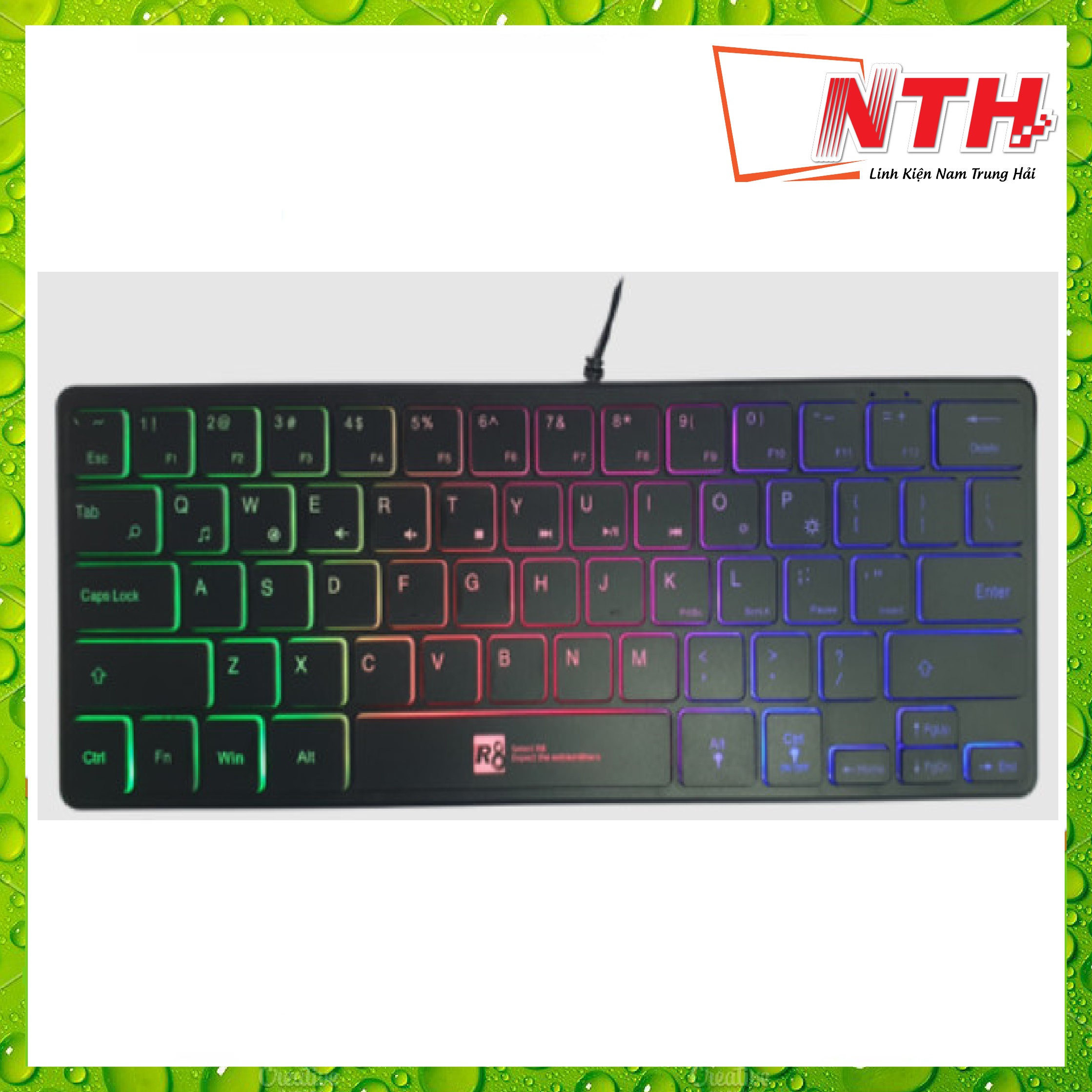 Bàn Phím MINI R8 KB-1811 LED USB - ĐEN - Hàng Nhập Khẩu - NTH