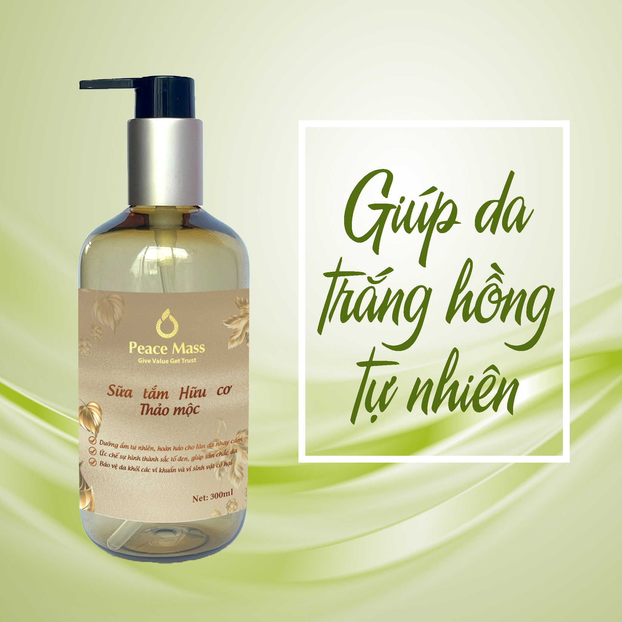 Sữa tắm Thảo mộc Peace Mass (Thuộc nhóm Sản phẩm Lành tính / Hữu cơ) Chai 300ml