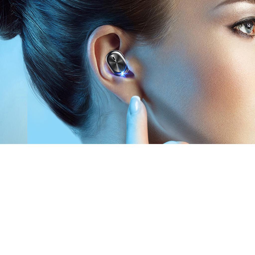 Single Bluetooth 5.0 Wireless Earphone Headset Headphone with Mic White