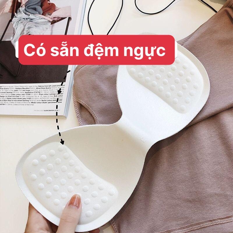 Áo 2 Dây Sợi Bún Có Đệm Ngực Áo Bra Nữ Kiểu Thon Gọn Hàn Quốc ĐỆM