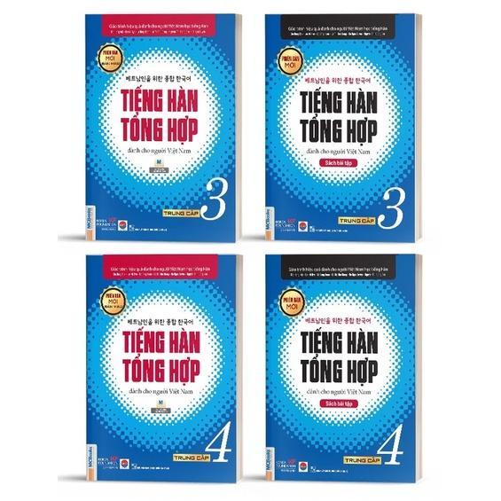 Combo Tiếng Hàn tổng Hợp Trung cấp 3 và 4 (Bản Màu + SBT) Tặng  Tự học - Bản Quyền