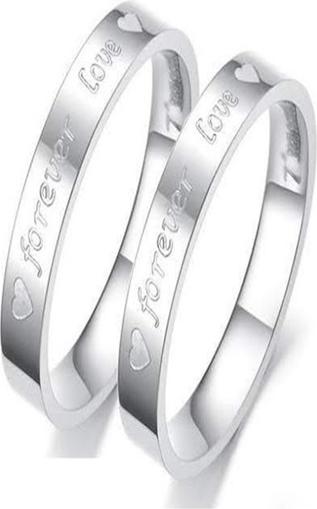 Nhẫn đôi titan valentine forever love cao cấp không đen vĩnh viễn ANC137