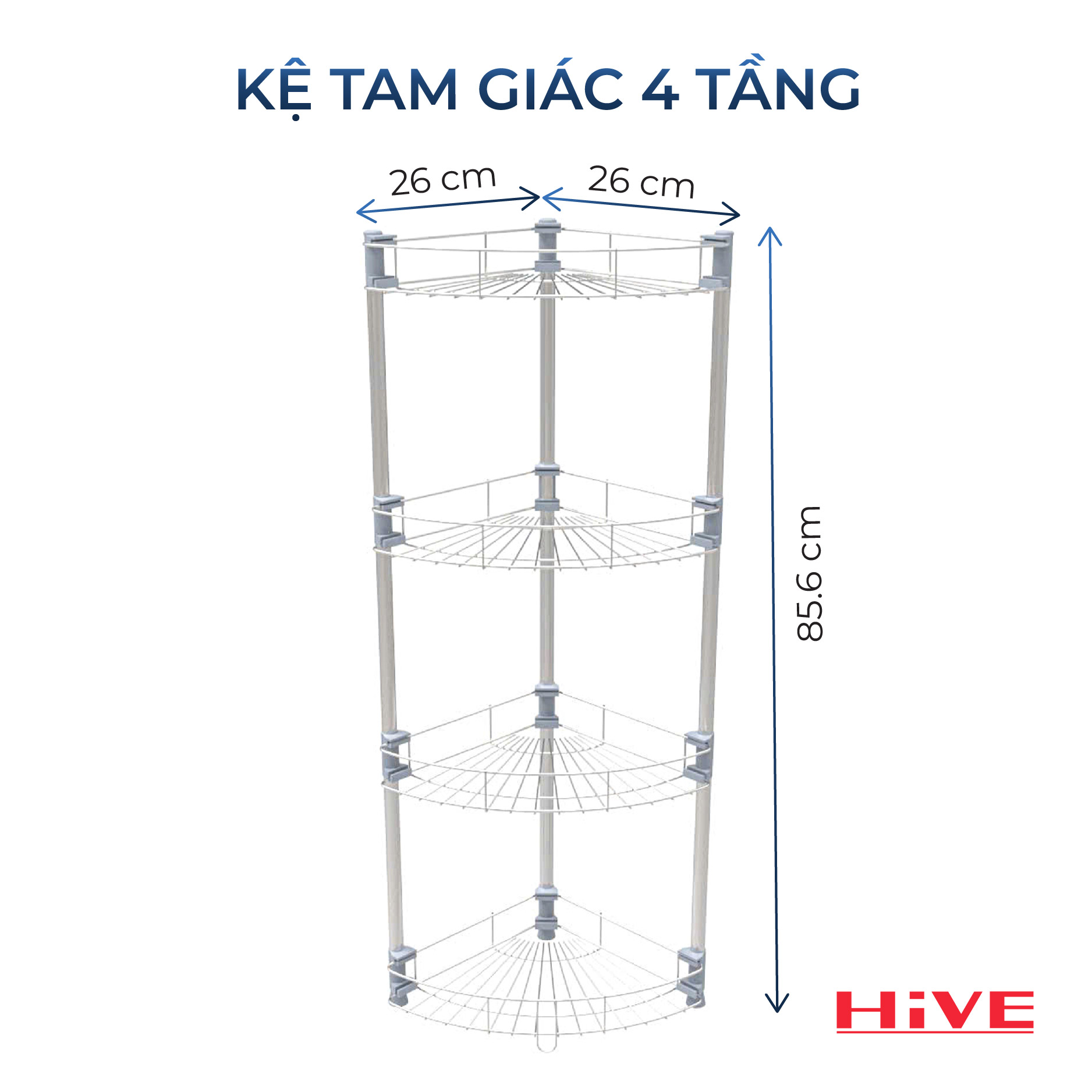 Kệ Tam Giác đa năng Inox 2/3/4 Tầng Cao Cấp