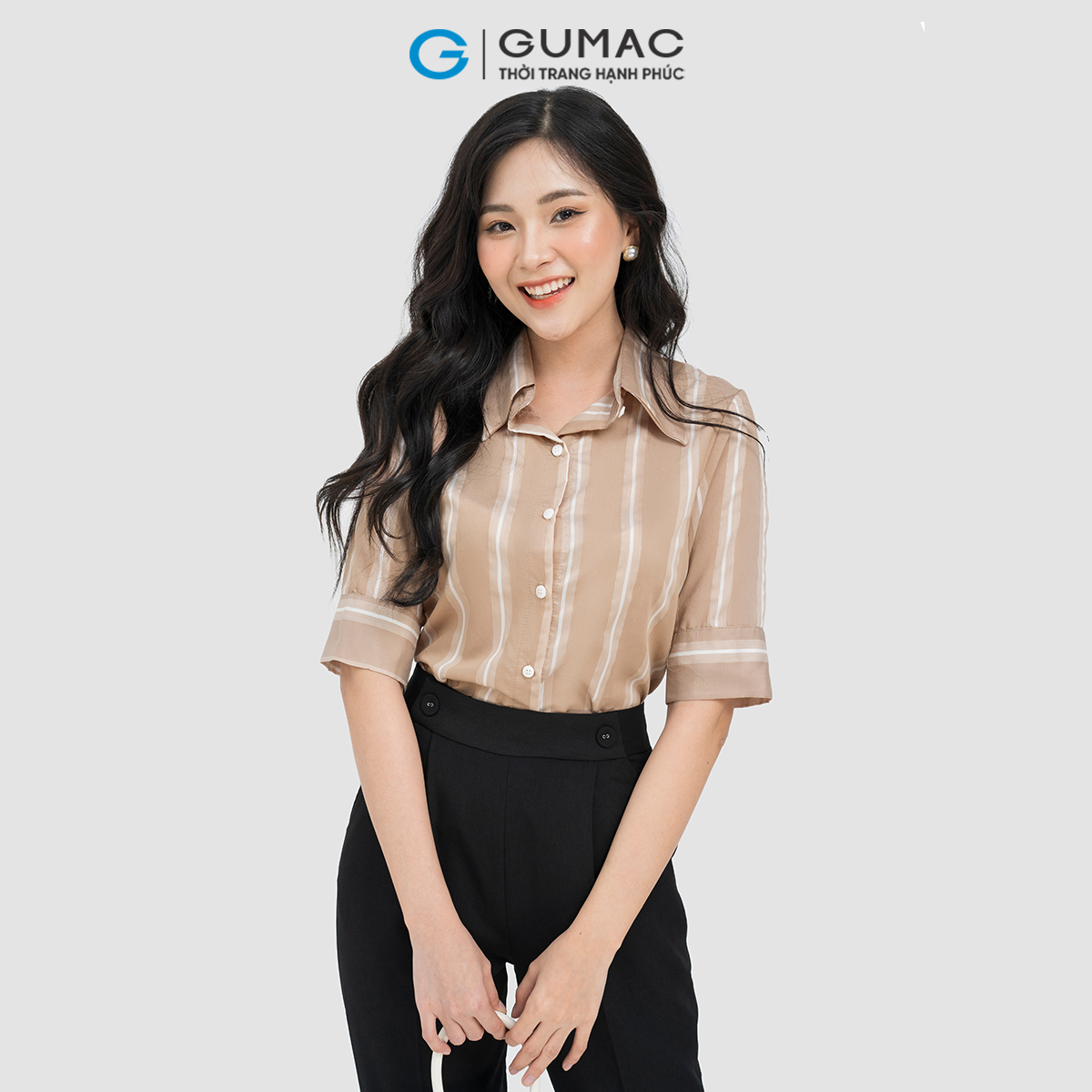 Quần baggy phối nút GUMAC QD04013