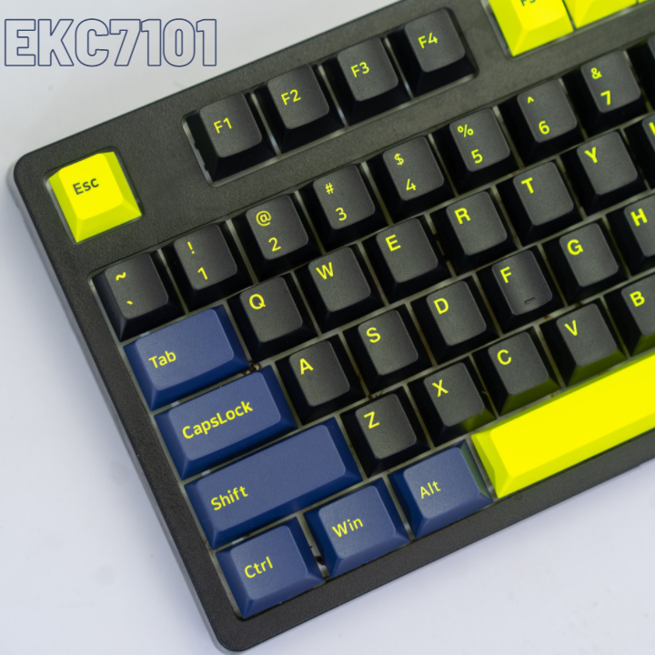 Bộ Keycaps E-Dra Night Runner PBT Doubleshot 1.5mm - Cherry Profile - 166 nút tương thích mọi Layout (Xanh-Đen) EKC7101