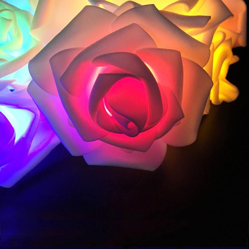 1.2m 10led 6 colors Rose Flower String Battery Wedding Birthday Party Decoration