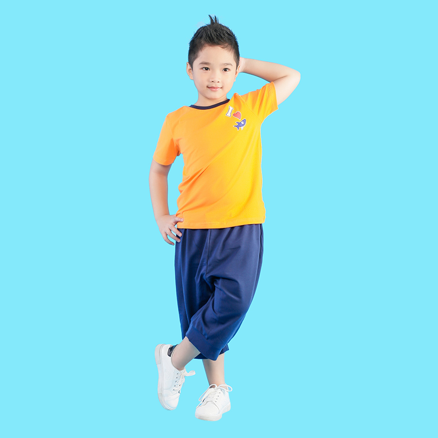 Quần Thun Lửng Bé Trai Không In Ugether Ukid141 - Xanh Đen (Size 3-4)