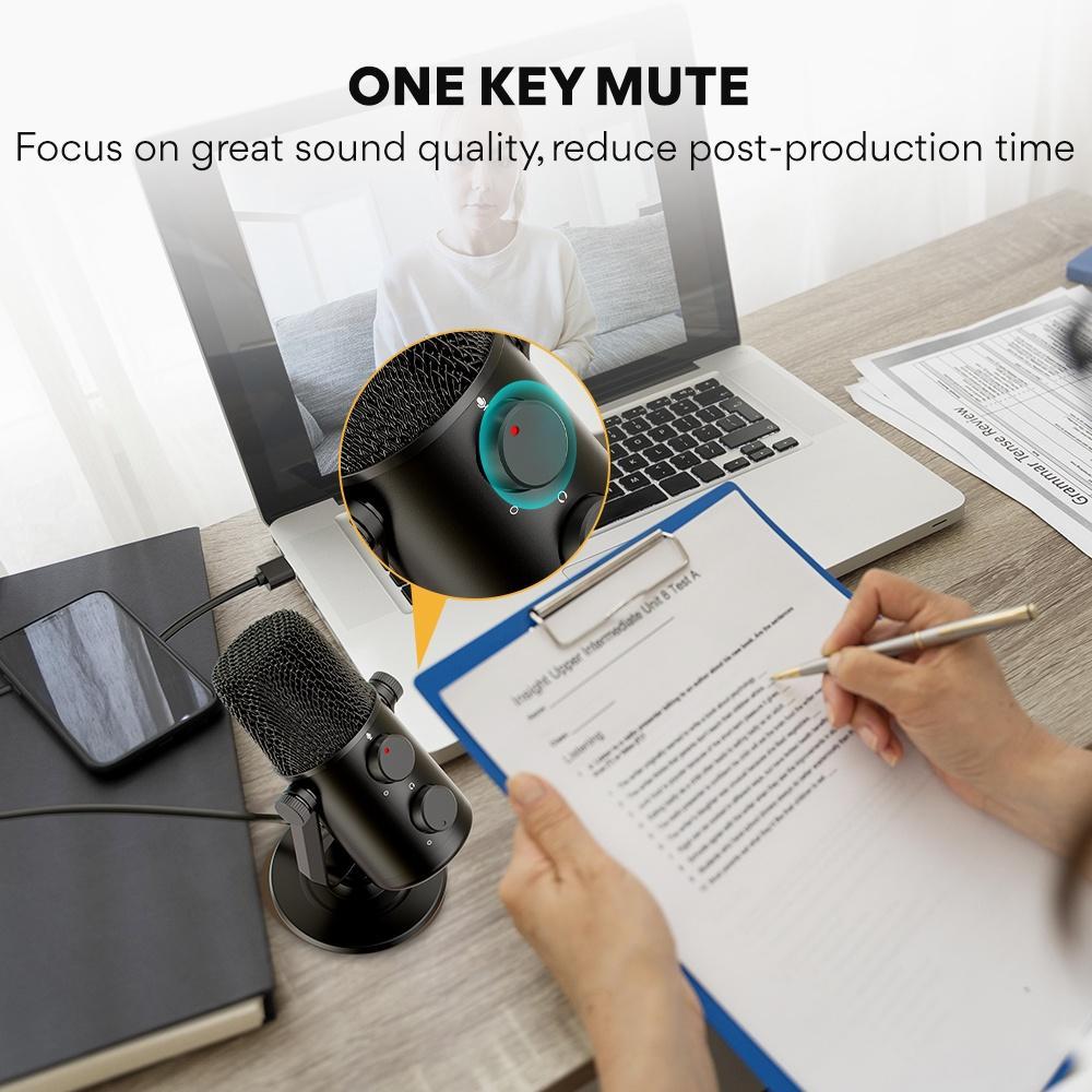 Mic Thu Âm để bàn USB MAONO AU-902 Cho PC Laptop ghi âm điện thoại