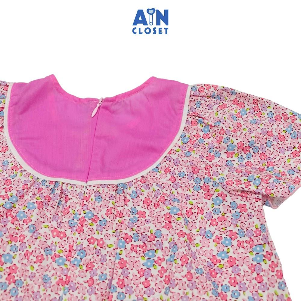 Đầm bé gái hoạ tiết Baby Nhí Hồng Cotton - AICDBGCW1T7O - AIN Closet