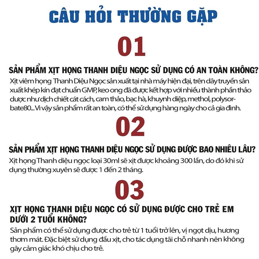 Hình ảnh Xịt họng keo ong Thanh Diệu Ngọc sát khuẩn vòm họng, làm sạch niêm mạc miệng, giảm triệu chứng đau họng (30ml)