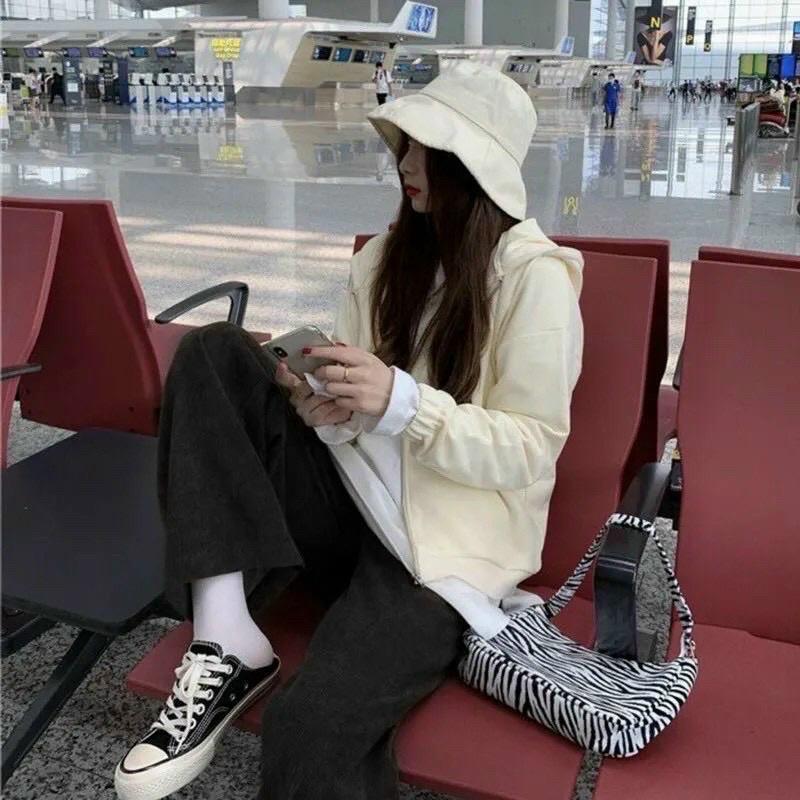 Quần ống rộng lưng cao Ulzzang nhung tăm dáng suông Unisex