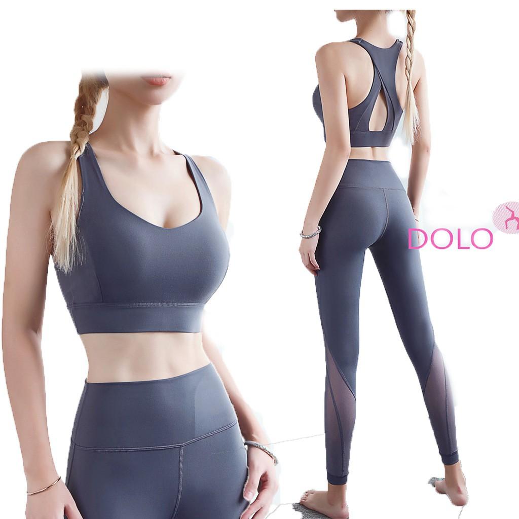 ÁO TẬP phối lưới -yoga - zumba- gym - áo có mút -Thun Spandex cao cấp - quảng châu loại 1