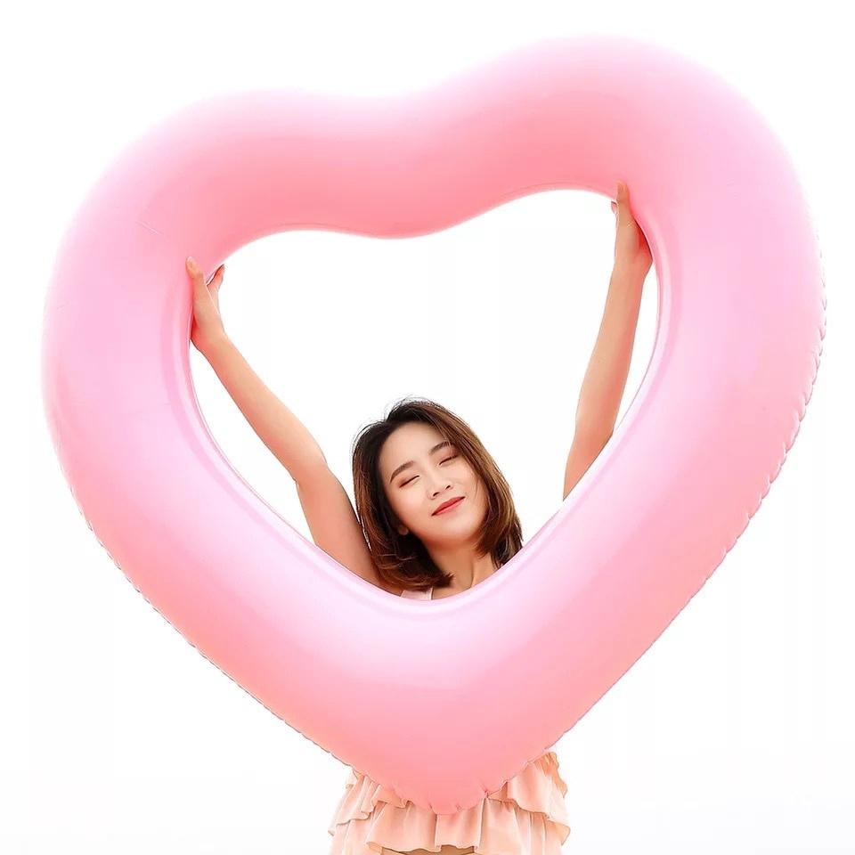 Bơm hơi nóng Trái tim ngọt ngào Vòng bơi Vòng quay khổng lồ Tiệc bể bơi Phao phao Nệm bơi Vòng tròn Hồng Đỏ 90