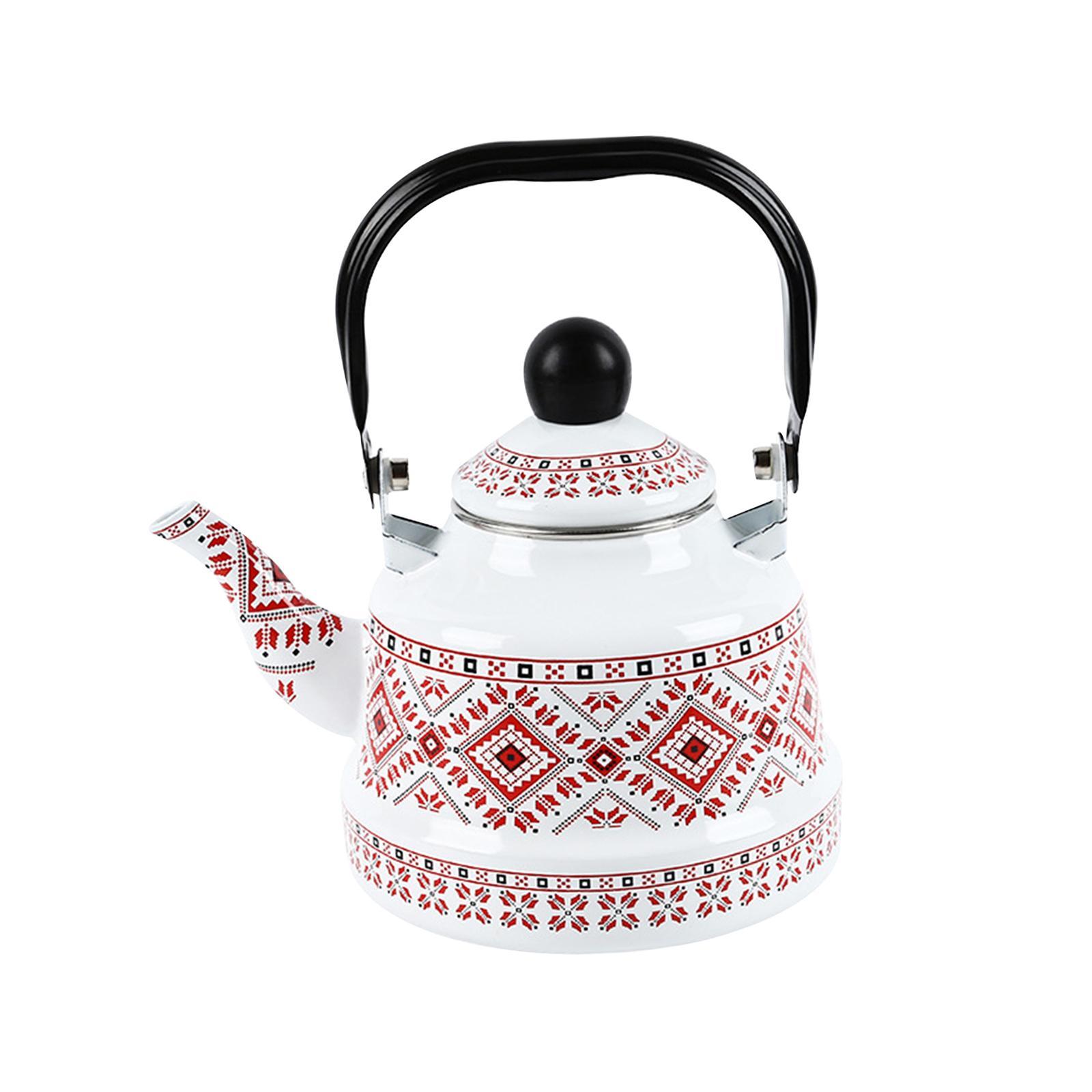 Enamel Tea Kettle Tableware Teapot Water Kettle for Kitchen Picnic Camping