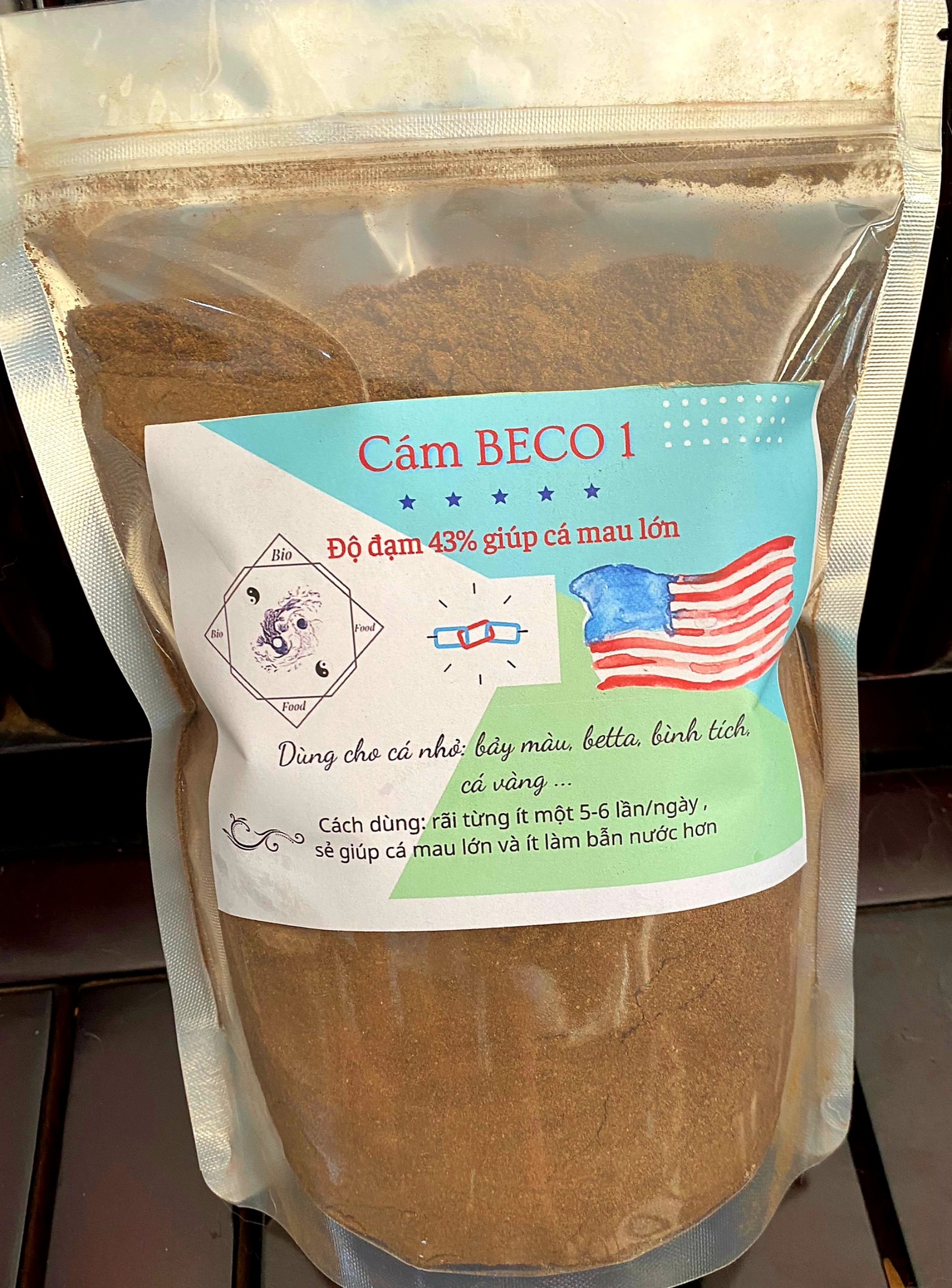 500g Cám BECO 1 NEW - Thức ăn cho cá nhỏ Bio Food túi zip 500 g