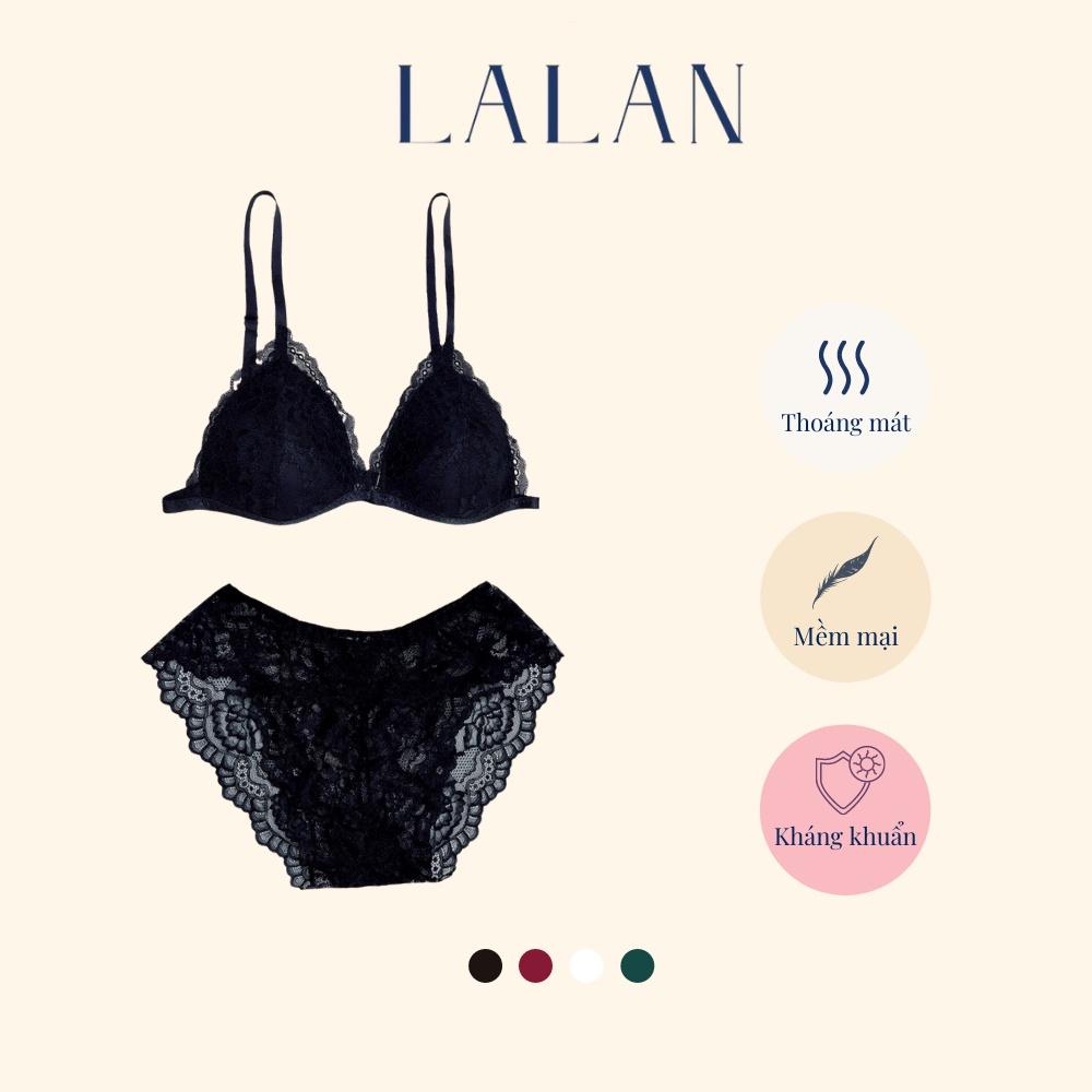 Lalan - Set đồ lót thiết kế ren đen siêu xinh ( không gọng, có mút )