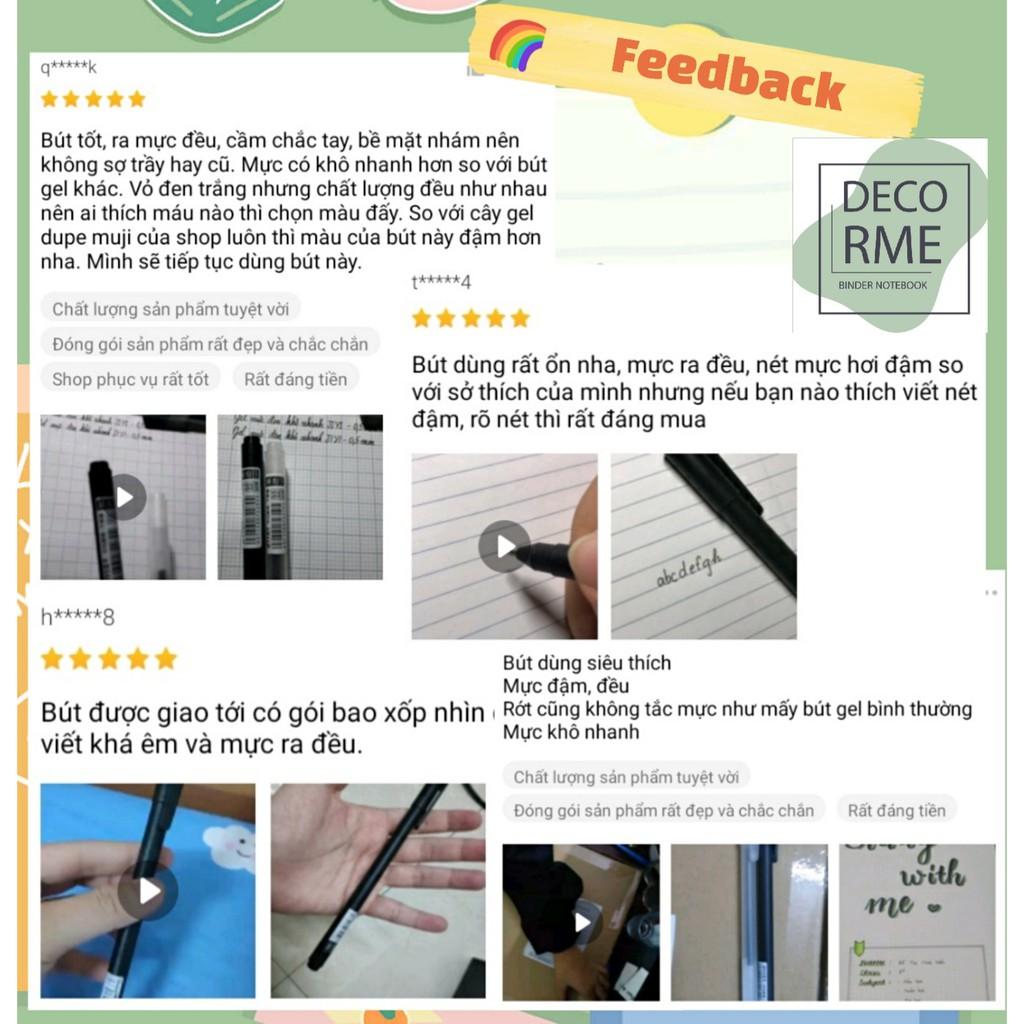Bút gel mực đen khô nhanh 3 màu mực đen xanh đỏ resun 0,5mm đồ dùng văn phòng phẩm
