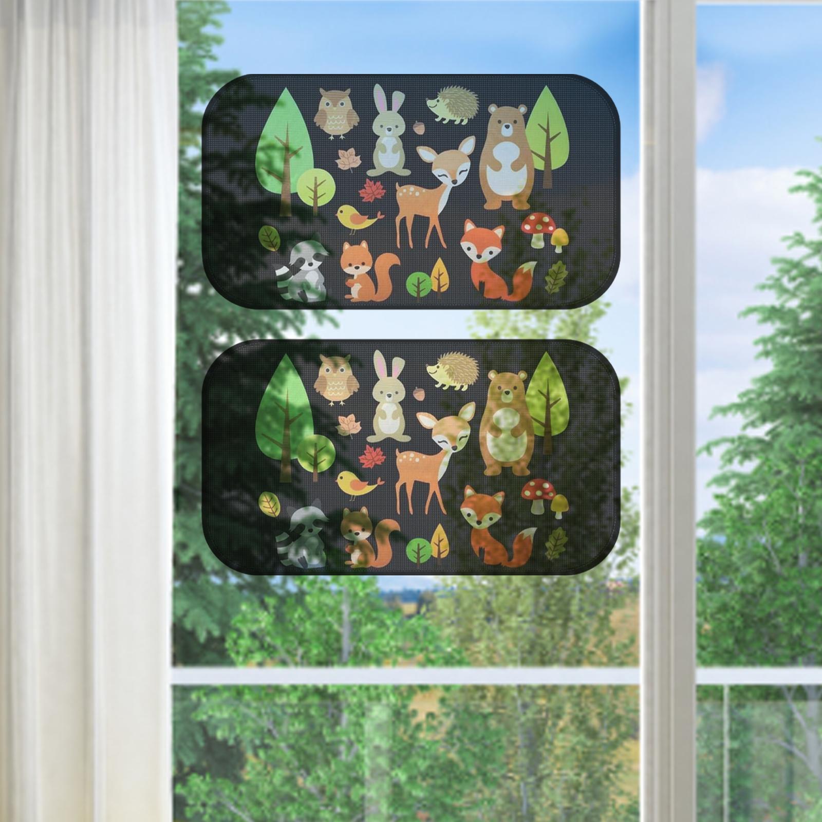 2 Pieces Car Window Sun Shades Fit Car Side and Rear Windows Privacy Curtain