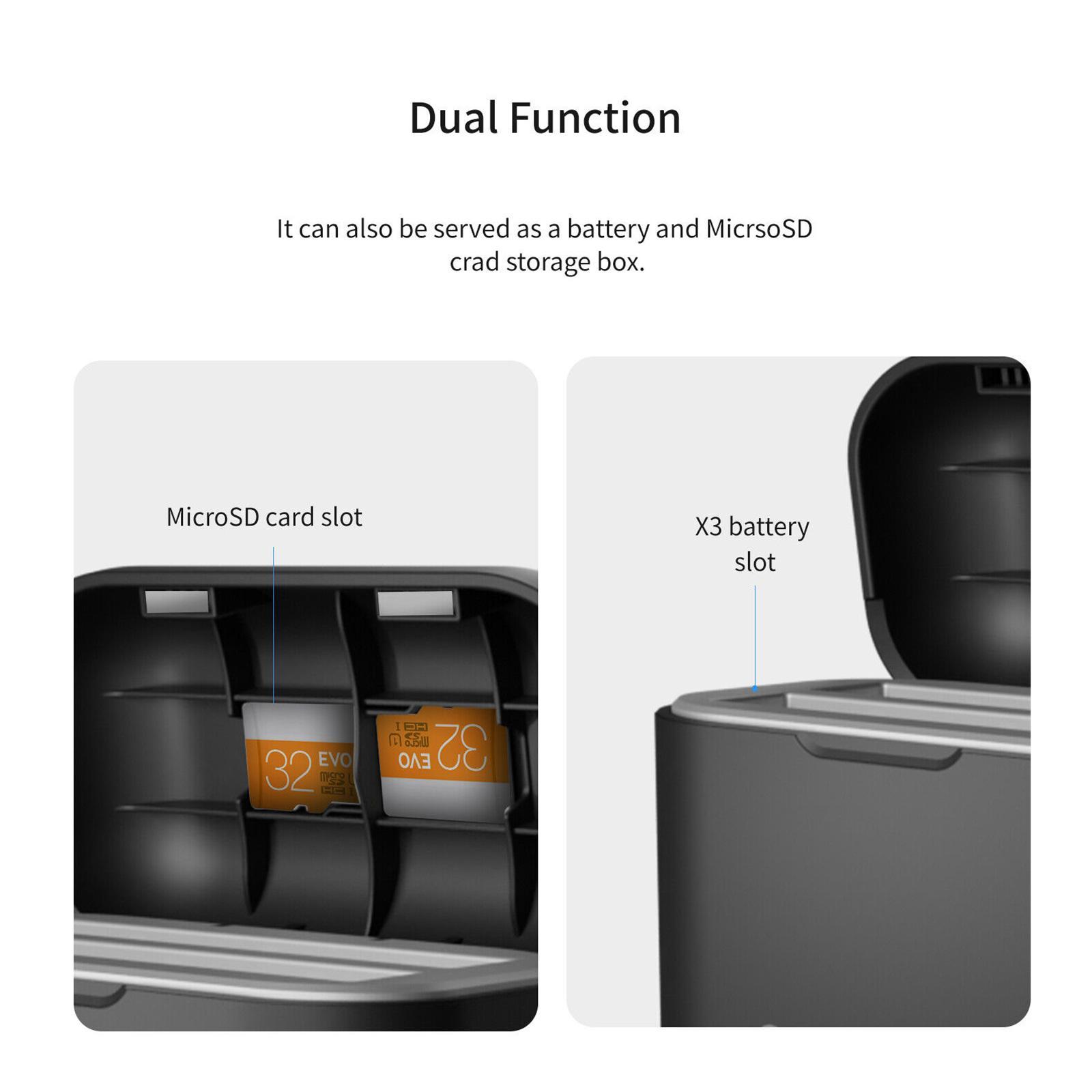 Cho Insta360 Một X3 USB Type-C Hộp Sạc Nhanh Cho Insta 360 X3 Pin Cho Insta 360 X3 Sạc Di Động Phụ Kiện