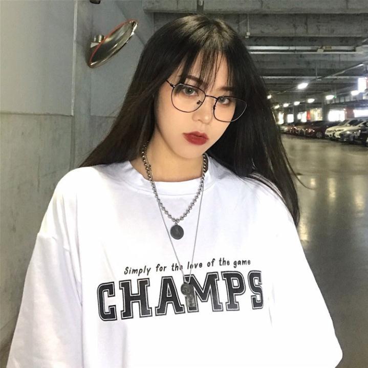 Áo thun tay lỡ Unisex Yinxx, áo phông form rộng Champs