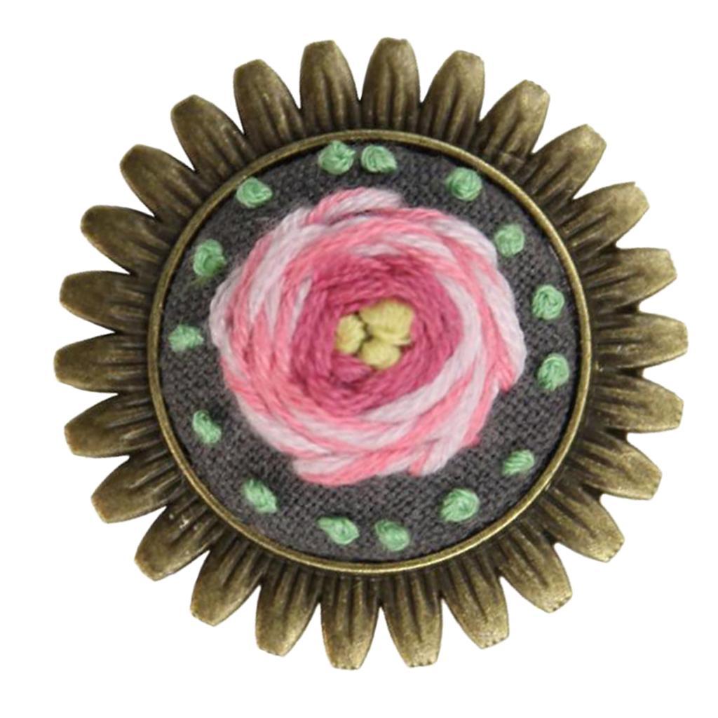 Brooch Cross Stitch Embroidery Starter Kit Needlework Craft