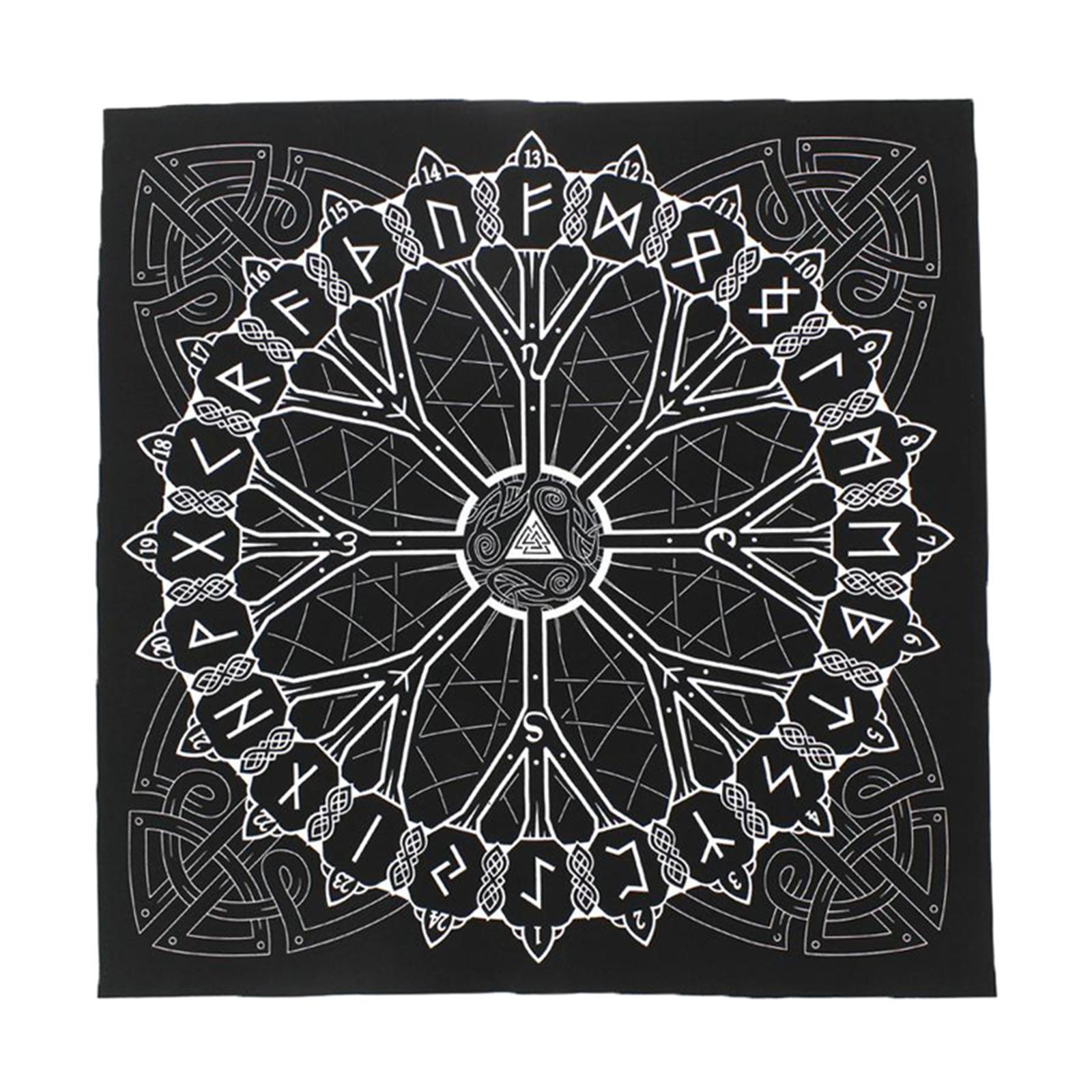 Rune Casting Viking Astrology Altar Tarot Card Cloth Tablecloth Tapestry