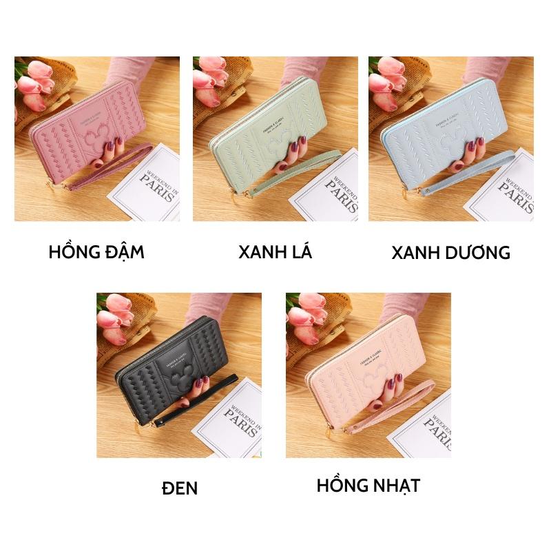 Ví nữ cầm tay dài cute thời trang Hàn Quốc đẹp sang trọng đựng điện thoại nhiều ngăn giá rẻ LUKADO VDCT02