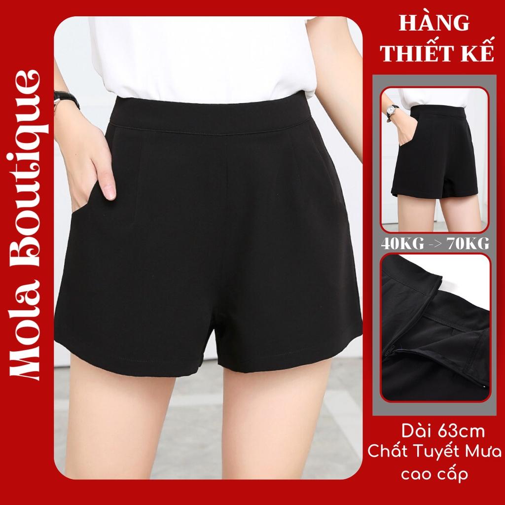 Quần Short Nữ MOLA Lưng Cao Chất Tuyết Mưa Cao Cấp Dáng Vintage Siêu Dễ Thương