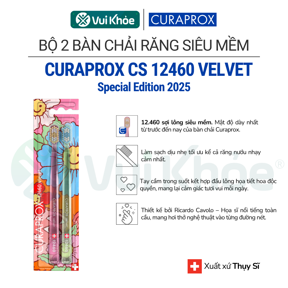 CURAPROX VELVET EDITION 2025 | Bộ Bàn chải đánh răng CS 12460 Velvet | Mã SP 73327988
