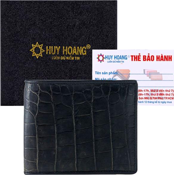 Ví Nam Da Cá Sấu Gai Bụng Huy Hoàng HT2201 - Đen