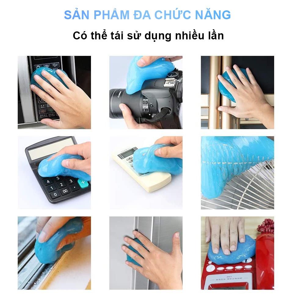 (COMBO 2 HỦ) Miếng Bùn dẻo, Gel Silicon lau bụi, vệ sinh nội thất xe hơi, ô tô, điện thoại, máy tính hiệu quả