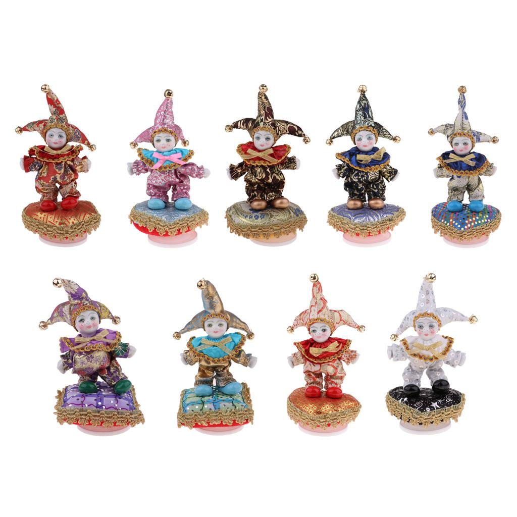6inch Cute Porcelain Music Box Triangel Doll Harlequin Dolls Home Decoration