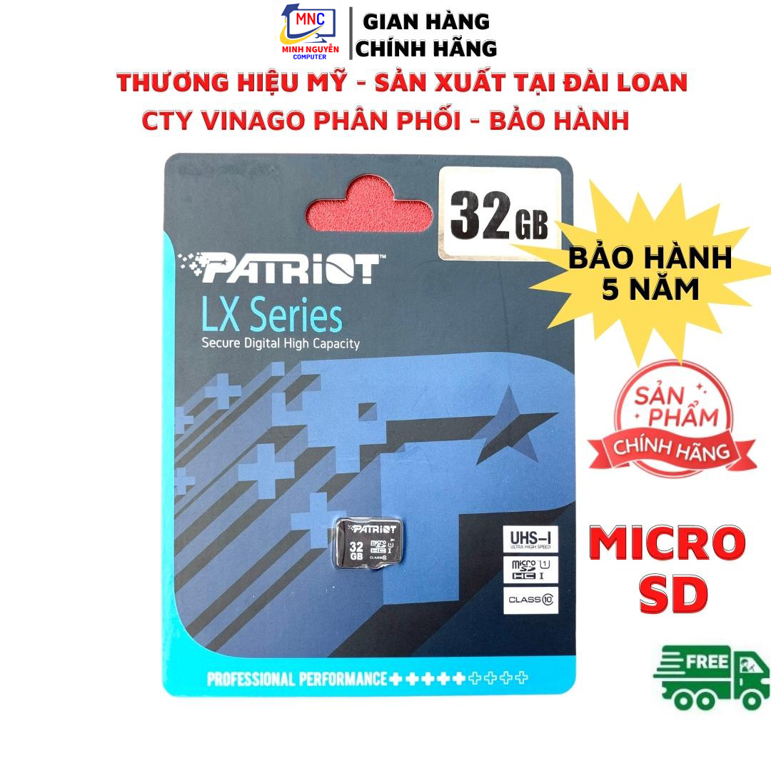 Thẻ Nhớ PATRIOT 32GB, 64GB, 128GB Micro SD - Hàng Chính Hãng