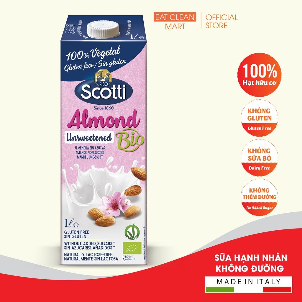 Sữa Hạt Hạnh Nhân Không Đường Hữu Cơ Riso Scotti - Unsweetened Almond Drink - Hộp 1L