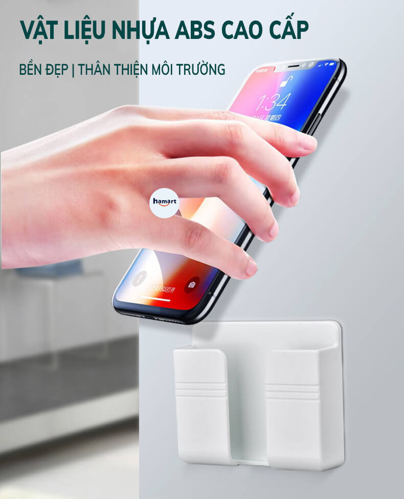 Kệ Dán Tường Đa Năng Hamart Giá Để Điện Thoại Điều Khiển Remote Khay Dán Tường Tiện Lợi