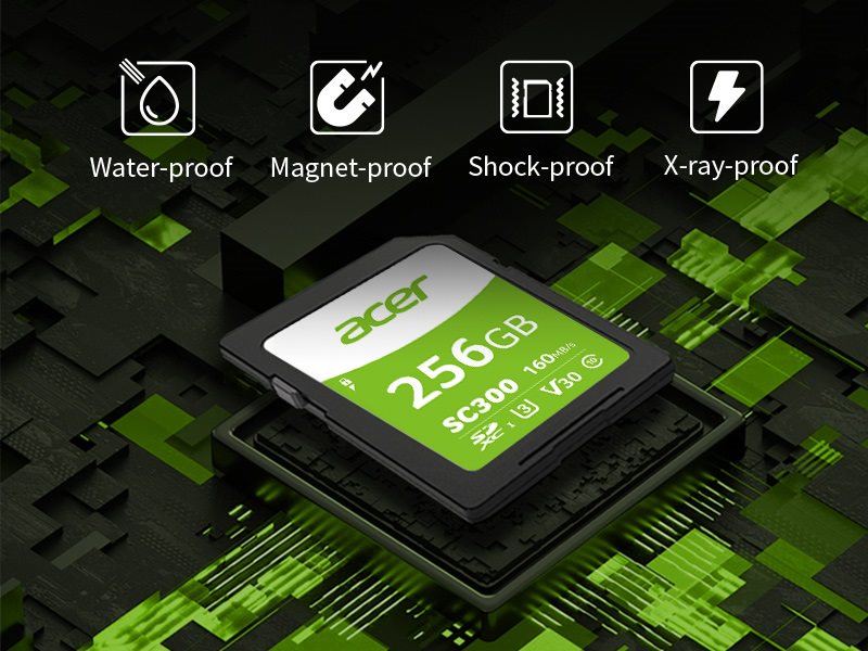 Thẻ nhớ cho camera Acer SD Card SC300 4K UHS-II - Hàng chính hãng