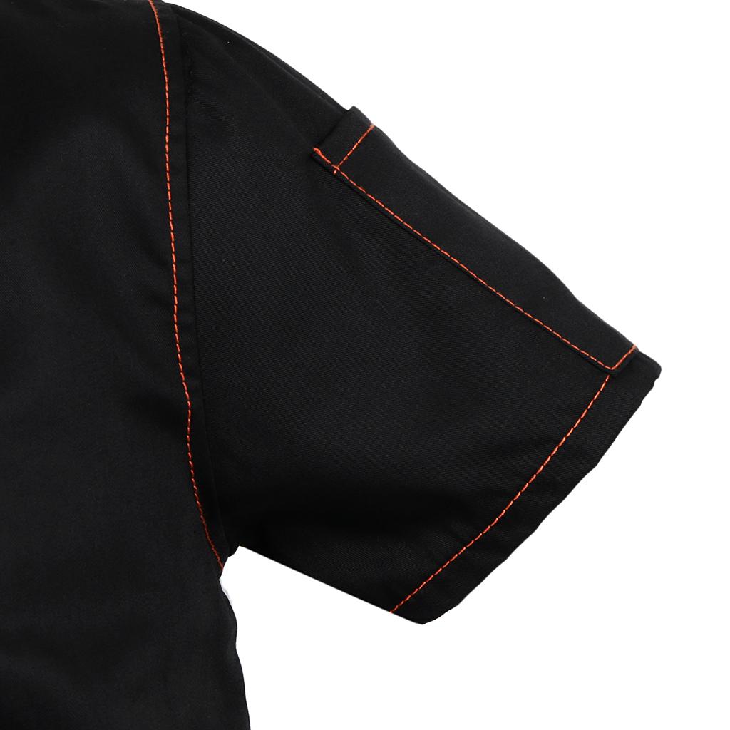 2-pack Chef Jacket Summer Short-sleeved Baker's Jacket Catering Workwear Buttons Chef Jacket Coat Restaurant Chef Uniform XL / 2XL