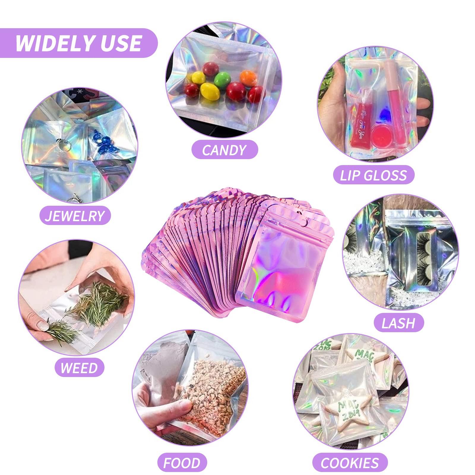 Túi giấy lá Odor -Proof, 100 miếng giấy giấy nhôm với giấy zip zip túi giấy bạc cho bữa ăn party party cookie túi xà phòng cho quà tặng
