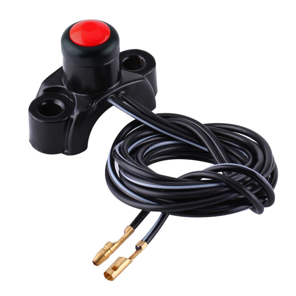 2x Motorcycle ATV 22mm Handlebars Engine Kill Stop Start Button Switch - Red