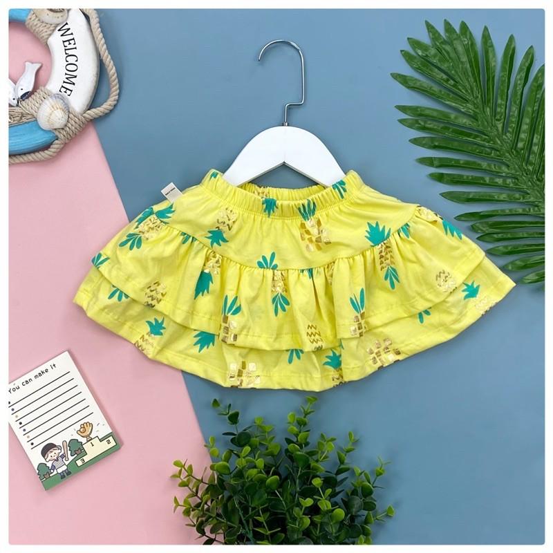 Chân váy cotton bé gái. Sz 1-10 từ 10-30kg, kiểu dáng 2 tầng, có quần bên trong