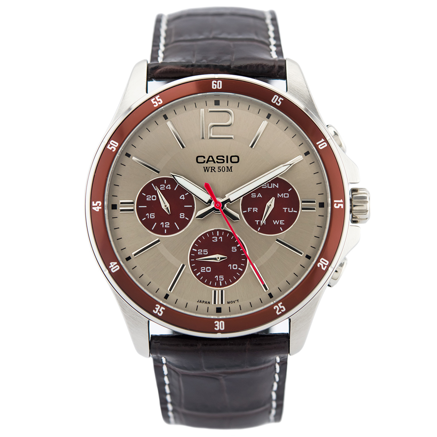 Đồng hồ nam dây da Casio Standard chính hãng Anh Khuê MTP-1374L-7A1VDF (43mm)