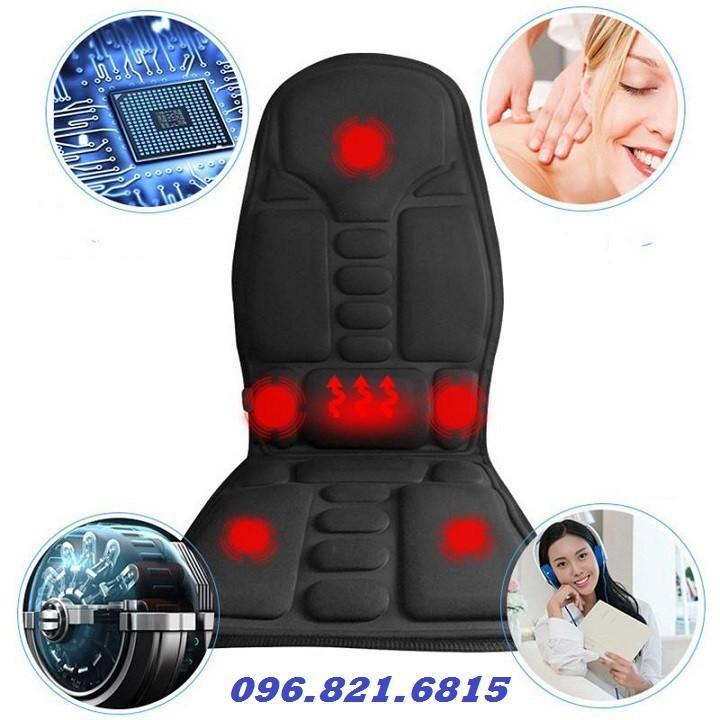 Đệm Ghế Massage Toàn Thân Trên Ghế Tựa Với 5 Vùng Massage Cao Cấp - Màu Đen