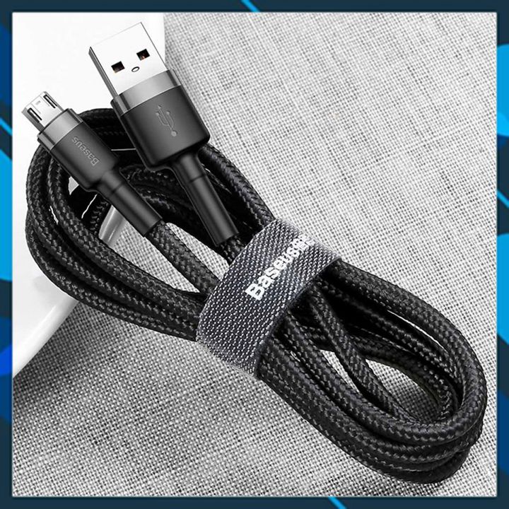 Cáp Sạc Nhanh Micro Usb Cho Smartphone Android 2.4A Baseus Cafule 2M - Xám - Hàng Chính Hãng