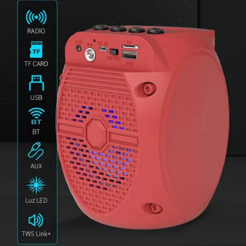 Loa di động Bluetooth không dây Loa siêu trầm âm lượng lớn TF USB Loa âm thanh nổi Hộp nhạc Loa ngoài trời cho Xiaomi Màu sắc: đỏ