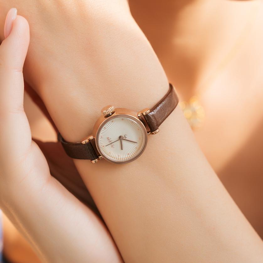 Đồng Hồ Nữ Chính Hãng Julius Cao Cấp Dây Da Mặt Tròn Chống Nước Kính Khoáng Đường Kính 23.5mm JA-1371C