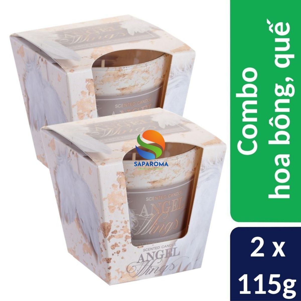 Combo 2 ly nến thơm tinh dầu Bartek Angel Wings 115g - hoa bông, quế, nến trang trí, thơm phòng, thư giãn, hỗ trợ khử mùi