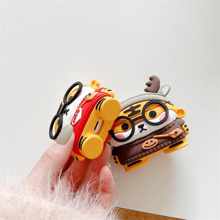 Bao Case cho Airpods 1/2/3/Pro Chú Hổ Đeo Kính , Ốp Airpods Cute - Mã TZAP397