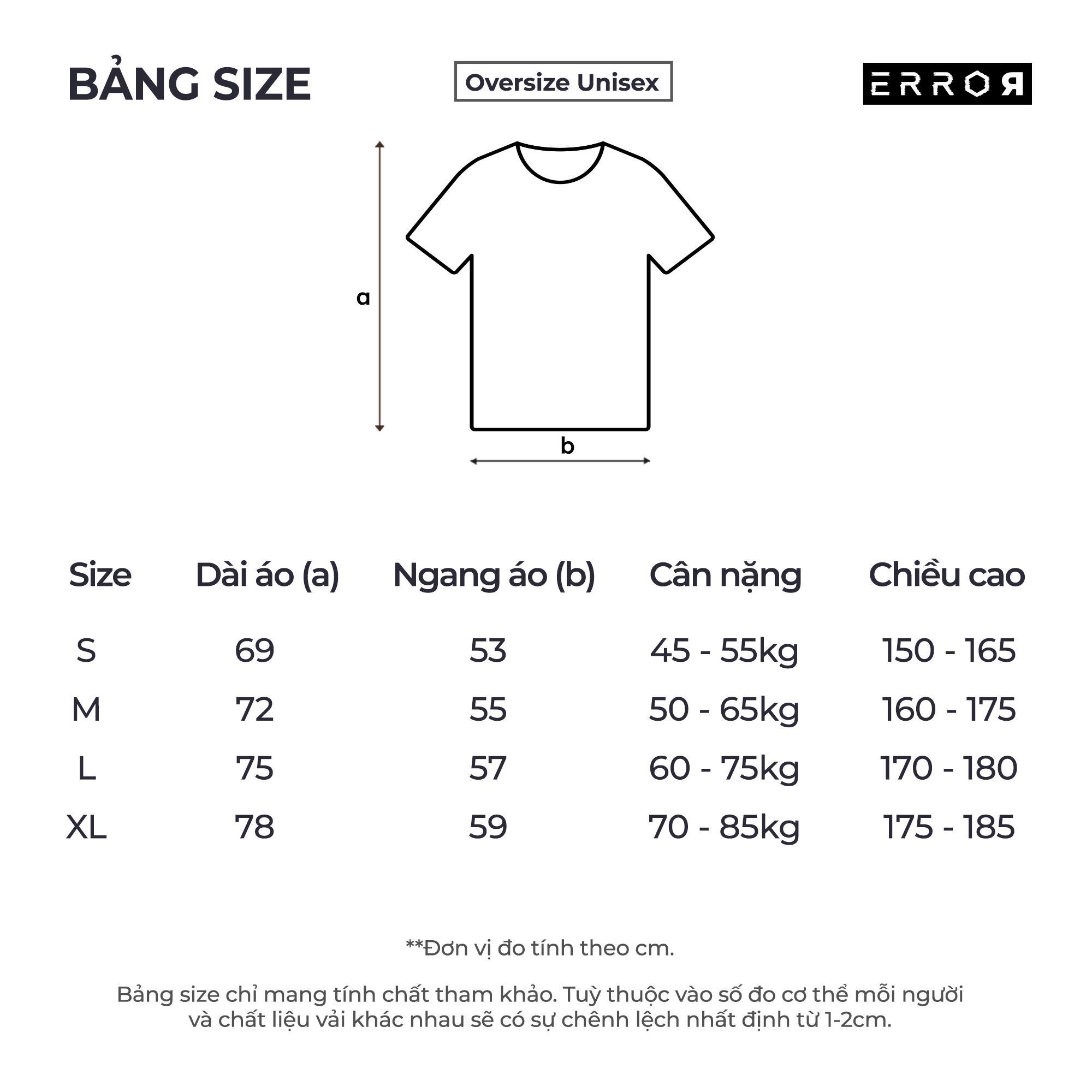 Áo Phông Oversize Nam Nữ Error Vision Local Brand Error Cotton 100% Basic Màu Trắng Vải Mát Không Co Rút Sau Giặt