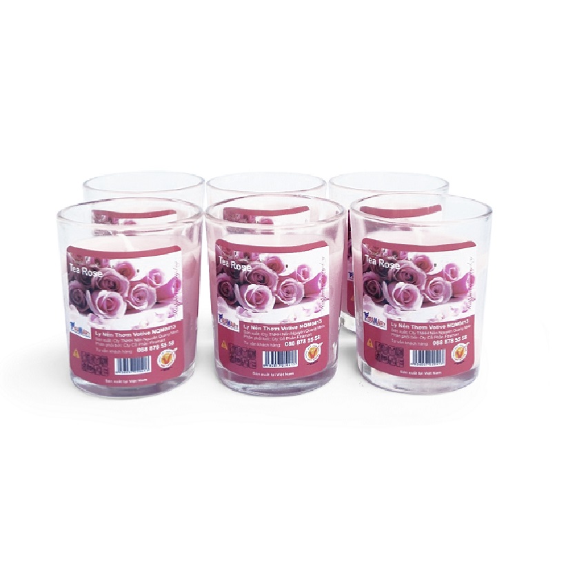 Hộp 6 ly nến thơm votive Miss Candle FTRAMART NQM0413 Tea Rose